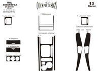 Kia Sorento I BL 2002–2009 Dekorativní lišty na palubní desku Varianta 1 (2003-2007) Hliník fotografie 4