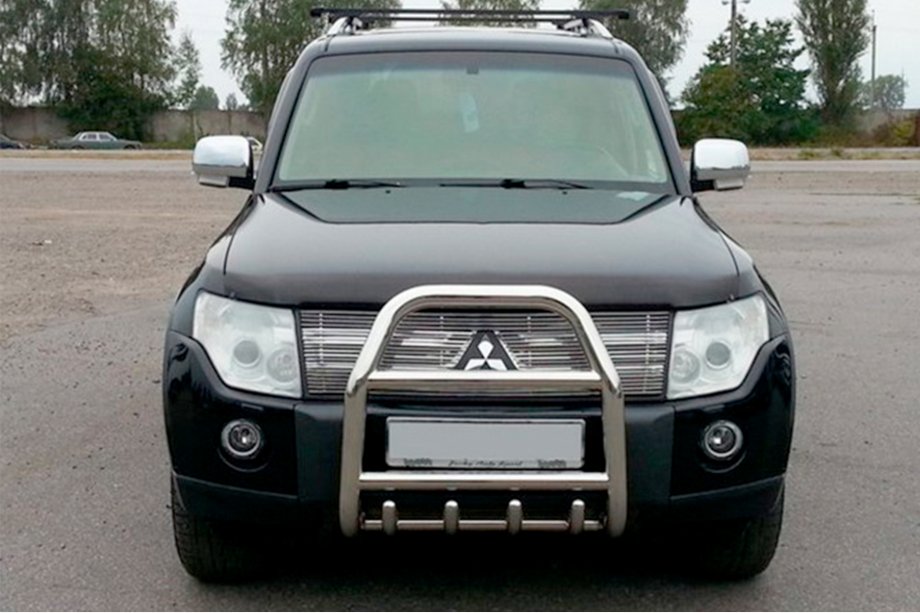 Mitsubishi Pajero Wagon III 1999–2006 Přední ochranný rám QT007 (nerez) Image