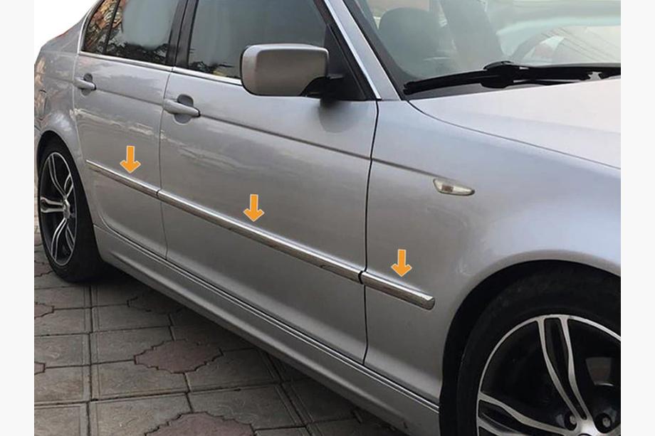 BMW řada 3 E46 1998–2006 Chromové lišty na dveře (nerez) Image