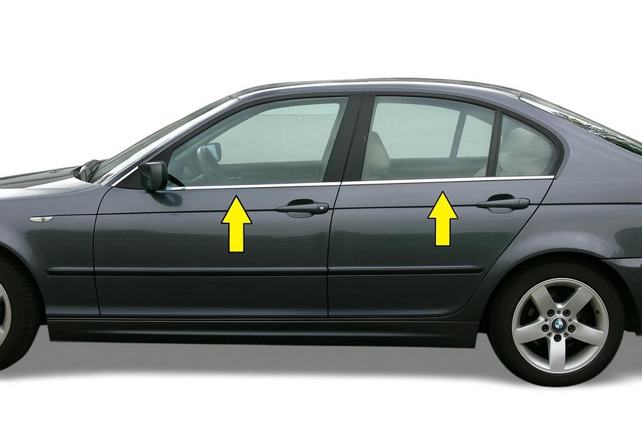 BMW řada 3 E46 1998–2006 Okenní lišty (nerez) Fotografie 2
