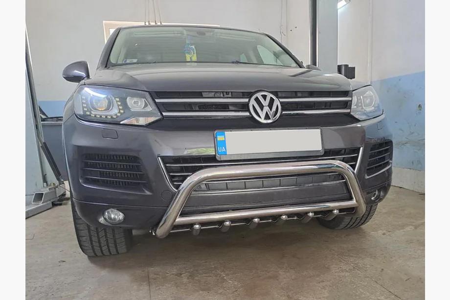 Volkswagen Touareg 2010–2018 Přední ochranný rám WT003 (nerez) Image