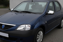 Dacia Logan I 2005–2008 Nerezové chromové kryty zpětných zrcátek – horní část (2 ks) fotografie 1