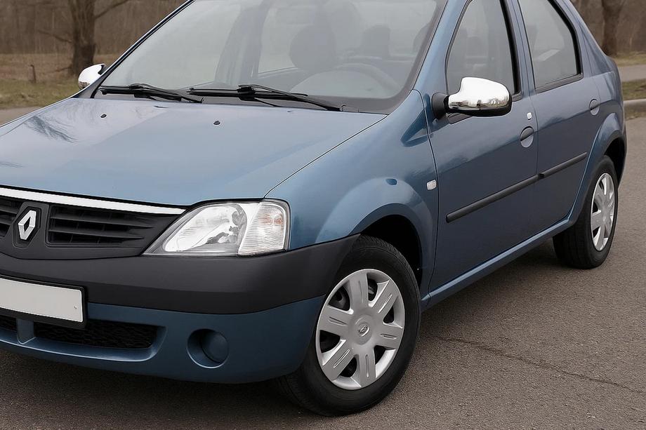 Renault Logan I 2005–2008 Horní kryty zpětných zrcátek (2 ks, nerez) Fotografie 1