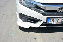 Honda Civic Sedan X 2016–2021 Rohové nástavce předního nárazníku (k lakování) fotografie 1