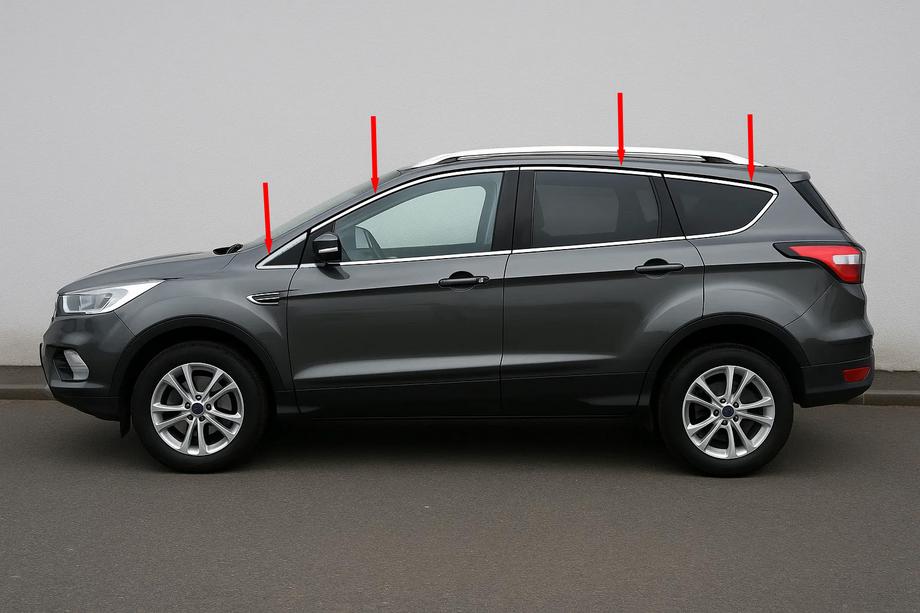 Ford Kuga/Escape 2013–2019 Horní okenní lišty (12 ks, nerez) Image