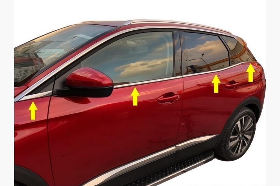 Peugeot 3008 2016–2023 Spodní lišty oken (8 ks, nerez) Image