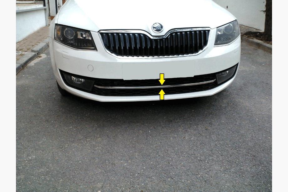 Skoda Octavia III A7 2013–2019 Nerezová chromová lišta na přední nárazník 13-17 Carmos - turecká ocel Image