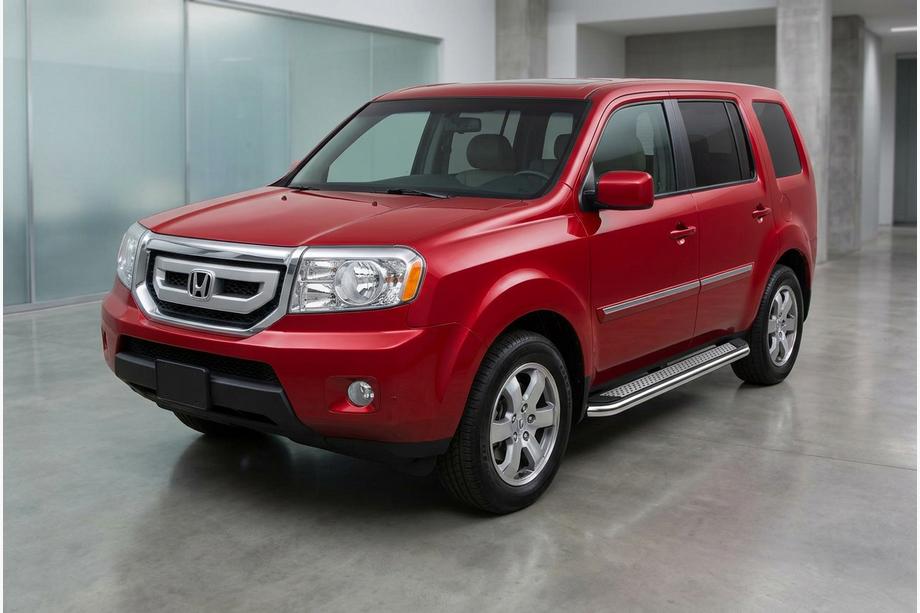 Honda Pilot 2008–2015 Boční prahy Maydos V2 (2 ks, hliník ↗ nerez) Image