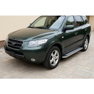 Boční prahy Maydos V2 (2 ks, hliník ↗ nerez) Hyundai Santa Fe 2 2006–2012 fotografie 1