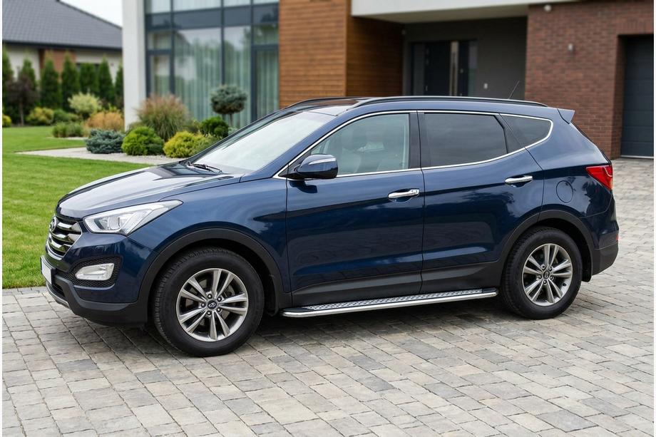 Hyundai Santa Fe 3 2012–2018 Boční prahy Maydos V2 (2 ks, hliník ↗ nerez) Image