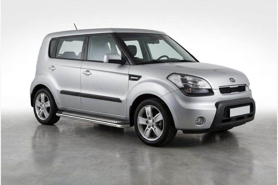 Kia Soul I 2008–2013 Boční prahy Maydos V2 (2 ks, hliník ↗ nerez) Image