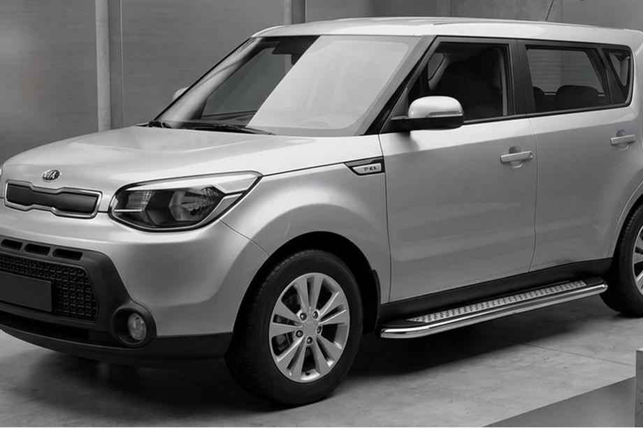 Kia Soul II 2013–2018 Boční prahy Maydos V2 (2 ks, hliník ↗ nerez) Fotografie 1
