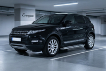 Range Rover Evoque 2012–2018 Boční prahy Maydos V2 (2 ks, hliník ↗ nerez) fotografie 1