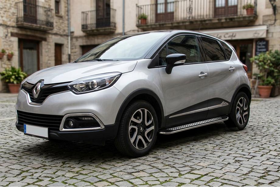 Renault Captur 2013–2019 Boční prahy Maydos V2 (2 ks, hliník ↗ nerez) Image