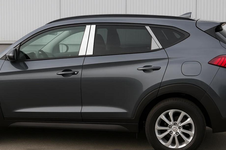 Hyundai Tucson TL 2016–2021 Nerezové kryty sloupků Fotografie 1