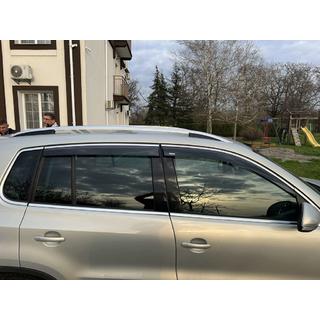 Okenní deflektory s chromovou lištou (4 ks, Niken) Volkswagen Tiguan 2007–2016 fotografie 3
