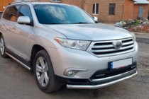 Toyota Highlander 2008–2013 Přední ochranný rám ST008 (2010-2013, nerez) fotografie 3