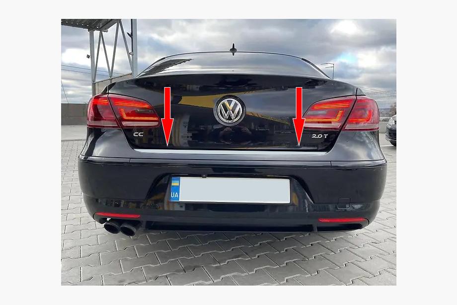 Volkswagen Passat CC 2008–2017 Nerezová lišta na hranu víka kufru Fotografie 1