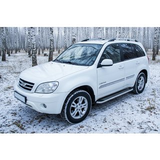 Boční prahy Maydos V2 (2 ks, hliník ↗ nerez) Chery Tiggo 1 2005–2016 fotografie 1