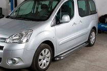 Peugeot Partner Tepee 2008–2018 Boční prahy Maydos V2 (2 ks, hliník ↗ nerez) fotografie 1
