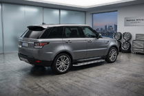 Range Rover Sport 2014–2022 Boční prahy Maydos V2 (2 ks, hliník ↗ nerez) fotografie 1