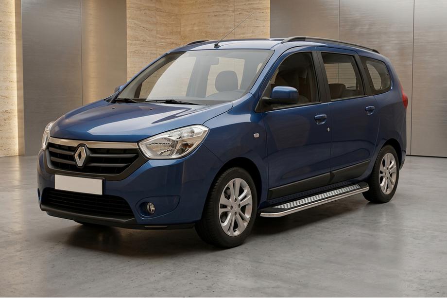 Dacia Lodgy 2012–2022 Boční prahy Maydos V2 (2 ks, hliník ↗ nerez) Image