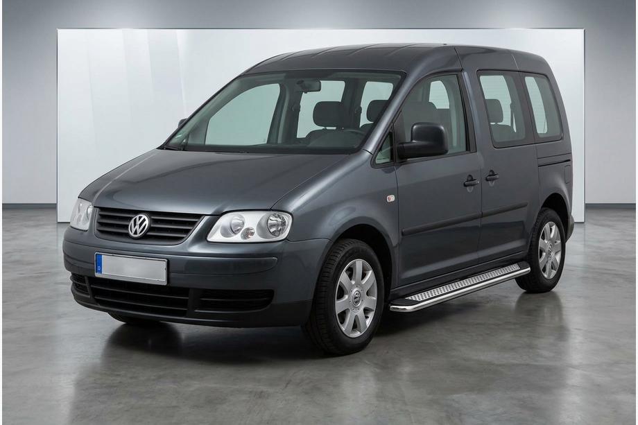 Volkswagen Caddy 2004–2010 Boční prahy Maydos V2 (2 ks, hliník ↗ nerez) Maxi (dlouhý rozvor) Image