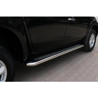 Boční prahy Maydos V2 (2 ks, hliník ↗ nerez) Mitsubishi L200 2015–2024 fotografie 3