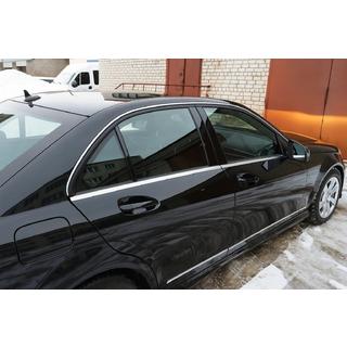 Nerezové kryty okenních lišt (6 ks) Mercedes C-class W204 2007–2015 fotografie 1