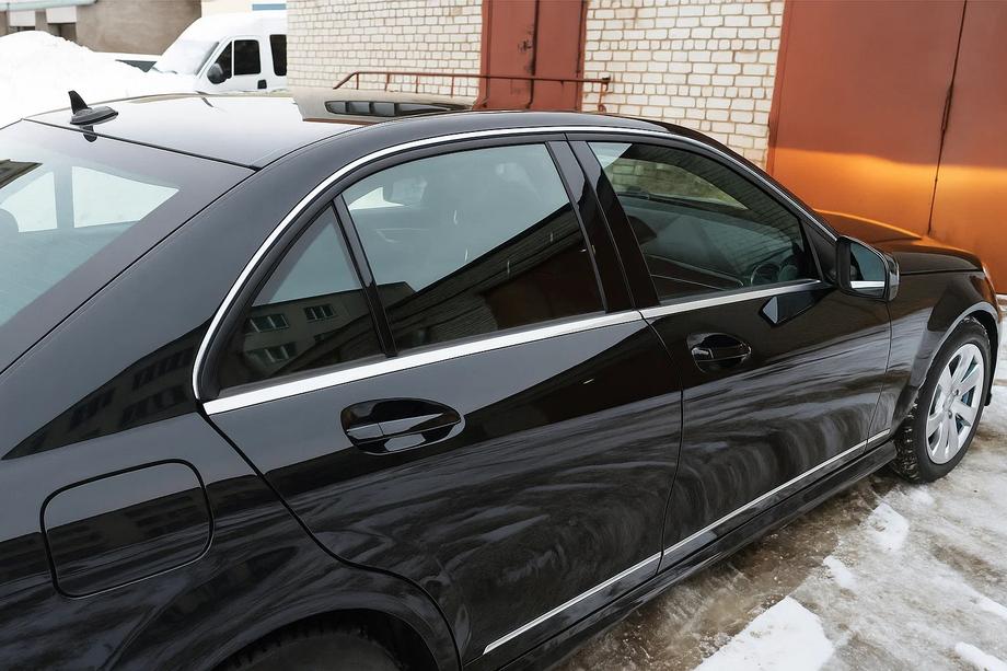 Mercedes C-class W204 2007–2015 Nerezové kryty okenních lišt (6 ks) Fotografie 1