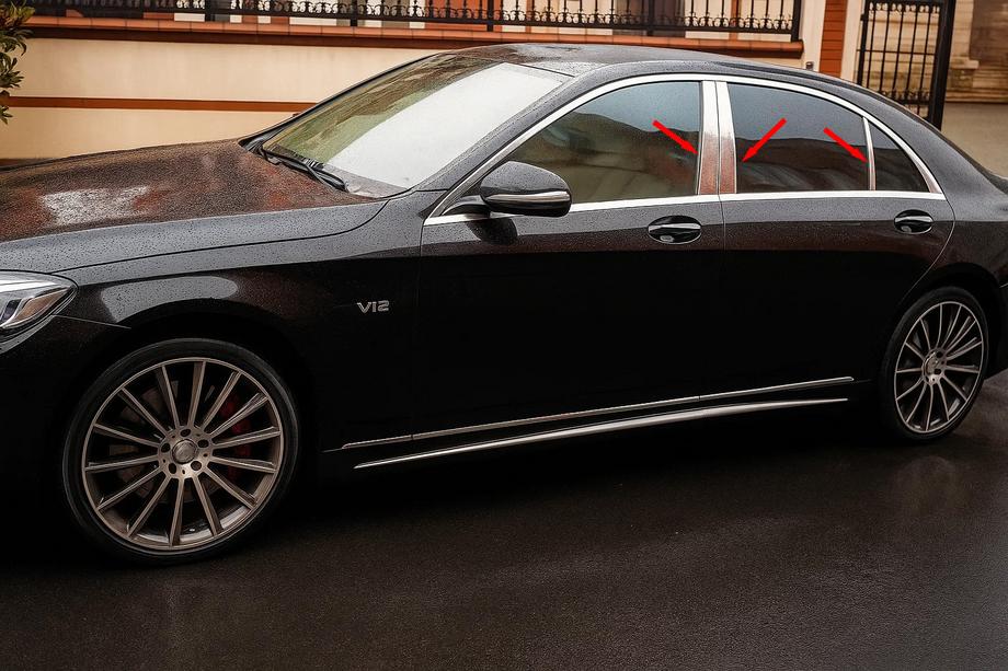 Mercedes S-Class W222 2013–2022 Kryty sloupků Carmos (nerez) Image