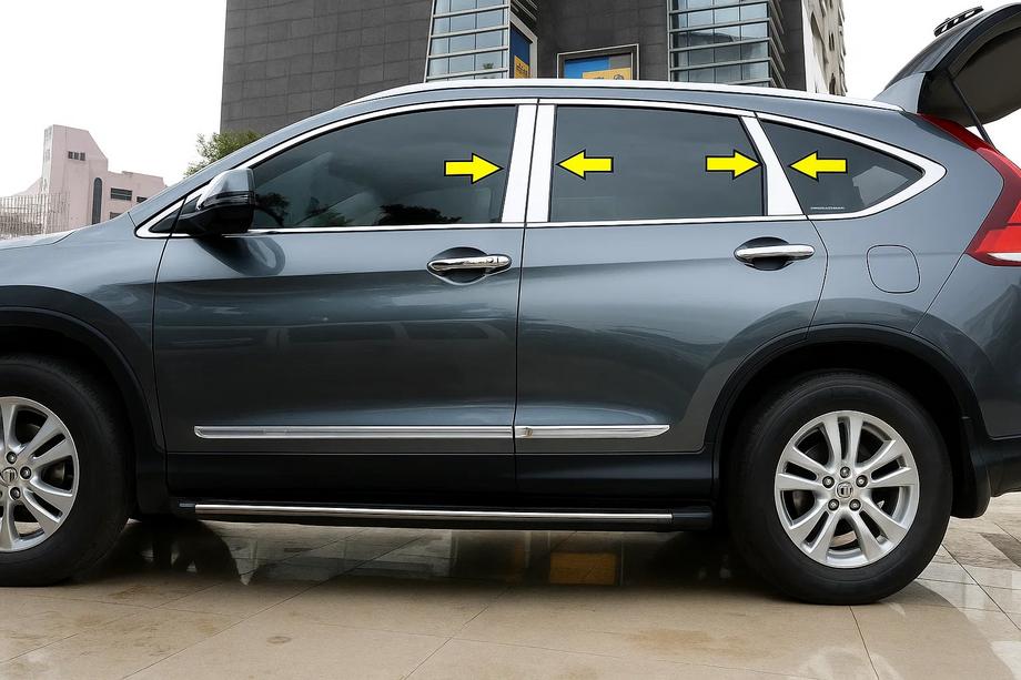 Honda CRV 2012–2016 Nerezové lišty sloupků dveří (6 ks) Image