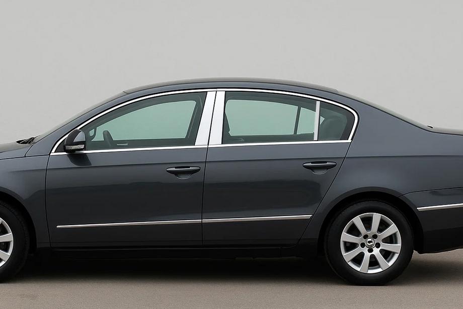 Volkswagen Passat B6 2006–2012 Lišty sloupků dveří (SD, nerez) Image