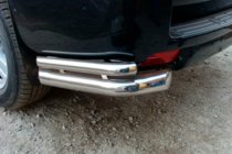 Toyota Land Cruiser Prado 150 2009–2023 Zadní rohové chrániče AK003-Подвійний (nerez) fotografie 3