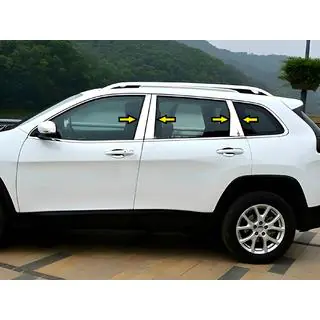 Nerezové lišty sloupků dveří (nerez) Jeep Cherokee KL 2013– fotografie 1