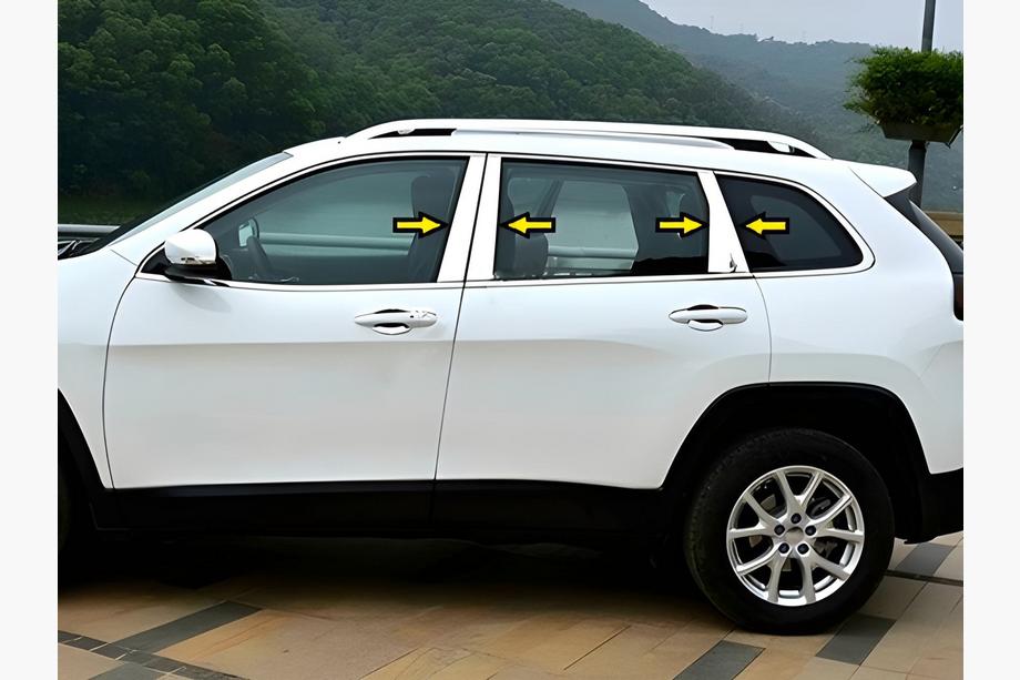 Jeep Cherokee KL 2013– Nerezové lišty sloupků dveří (nerez) Image
