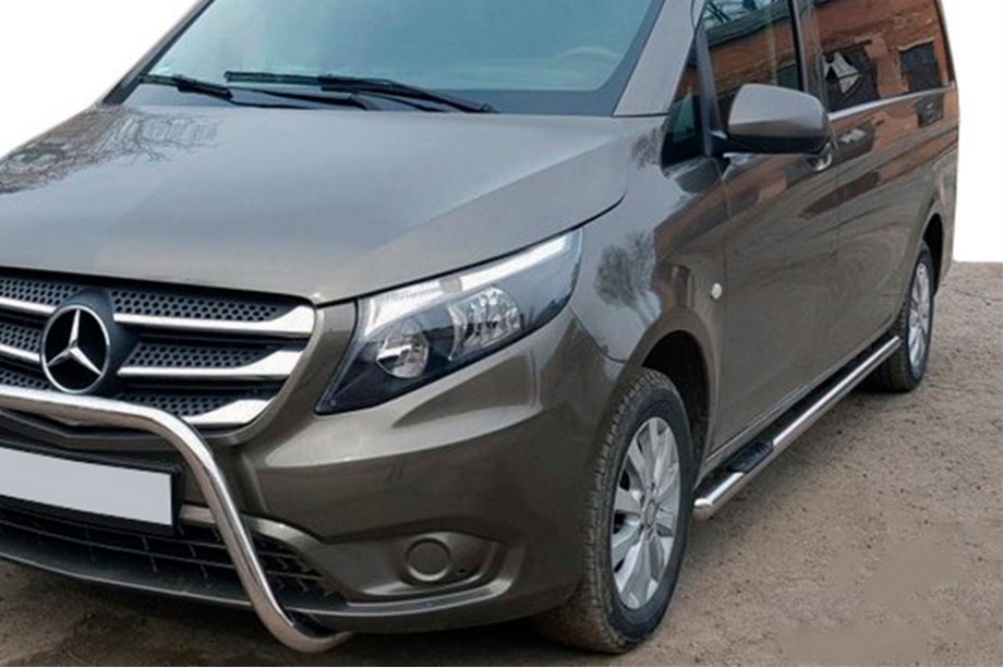 Mercedes Vito/V-class W447 2014– Boční nerezové trubky 2 ks d70, dlouhý rozvor (L3) Image