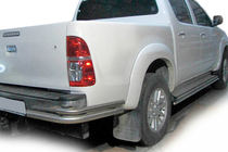 Toyota Hilux 2006–2015 Zadní rohy AK003-Подвійний (nerez) fotografie 1