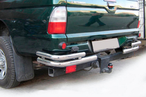 Mitsubishi L200 1996–2006 Zadní rohové oblouky AK003-Double (2 ks, nerez) fotografie 1
