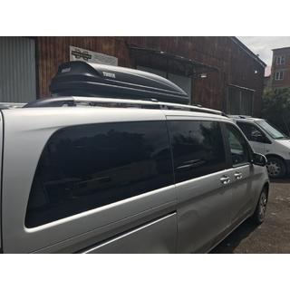 Chromované střešní podélníky CAN – originální design (kovové nohy) Mercedes Vito/V-class W447 2014– fotografie 2