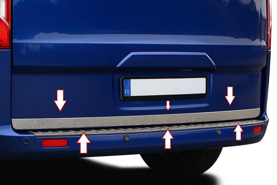Ford Custom 2013–2022 Nerezová lišta na hranu víka kufru Image