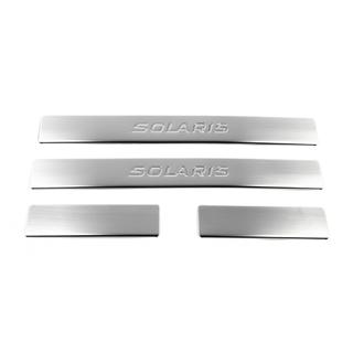 Nerezové kryty prahů OmsaLine Solaris (4 ks) Hyundai Accent 2011–2017 fotografie 2