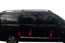 Mercedes Vito/V-class W447 2014– Dveřní lišty (6 ks, nerezová ocel) fotografie 1