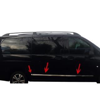 Dveřní lišty (6 ks, nerezová ocel) Mercedes Vito/V-class W447 2014– fotografie 1