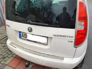 Skoda Roomster 2006–2015 Nerezová ochranná lišta na zadní nárazník fotografie 1