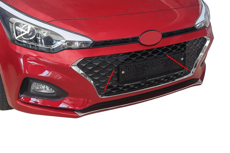 Hyundai I-20 2014–2020 Obložení masky 2018-2020 (3 ks, nerez) Image
