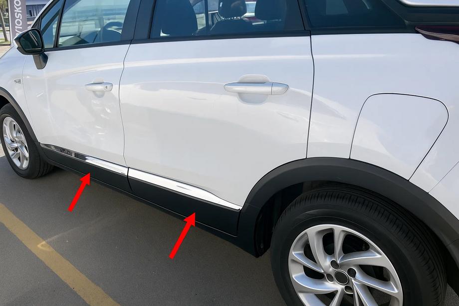 Opel Crossland X 2017–2024 Chromové lišty dveří (4 ks, nerez) Image
