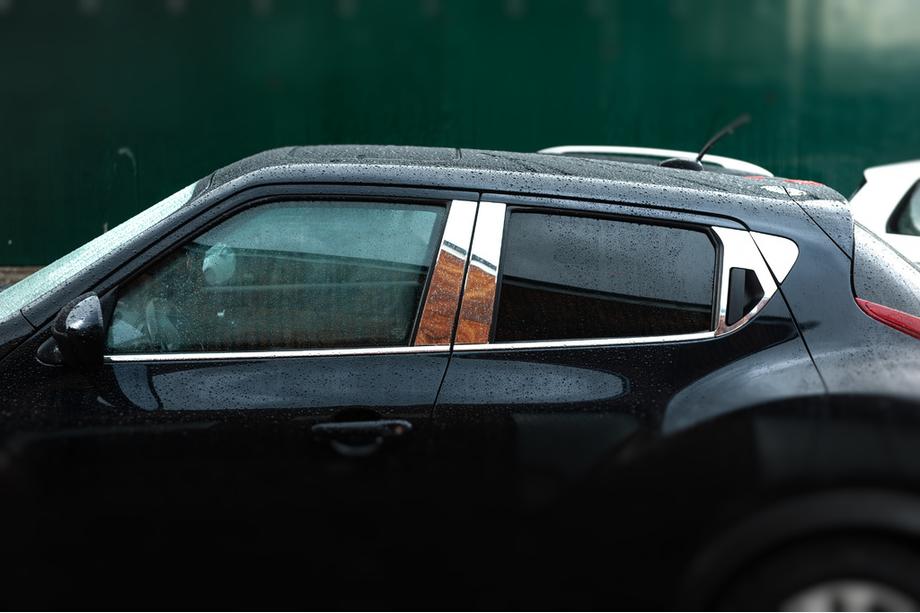 Nissan Juke 2010–2019 Lišty na sloupky dveří (8 ks, nerez) Image