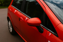 Nissan Micra K12 2003–2010 Nerezové lišty kolem oken (6 ks) fotografie 1