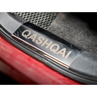 Nerezové kryty prahů na plast (4 ks) Nissan Qashqai 2007–2010 fotografie 3
